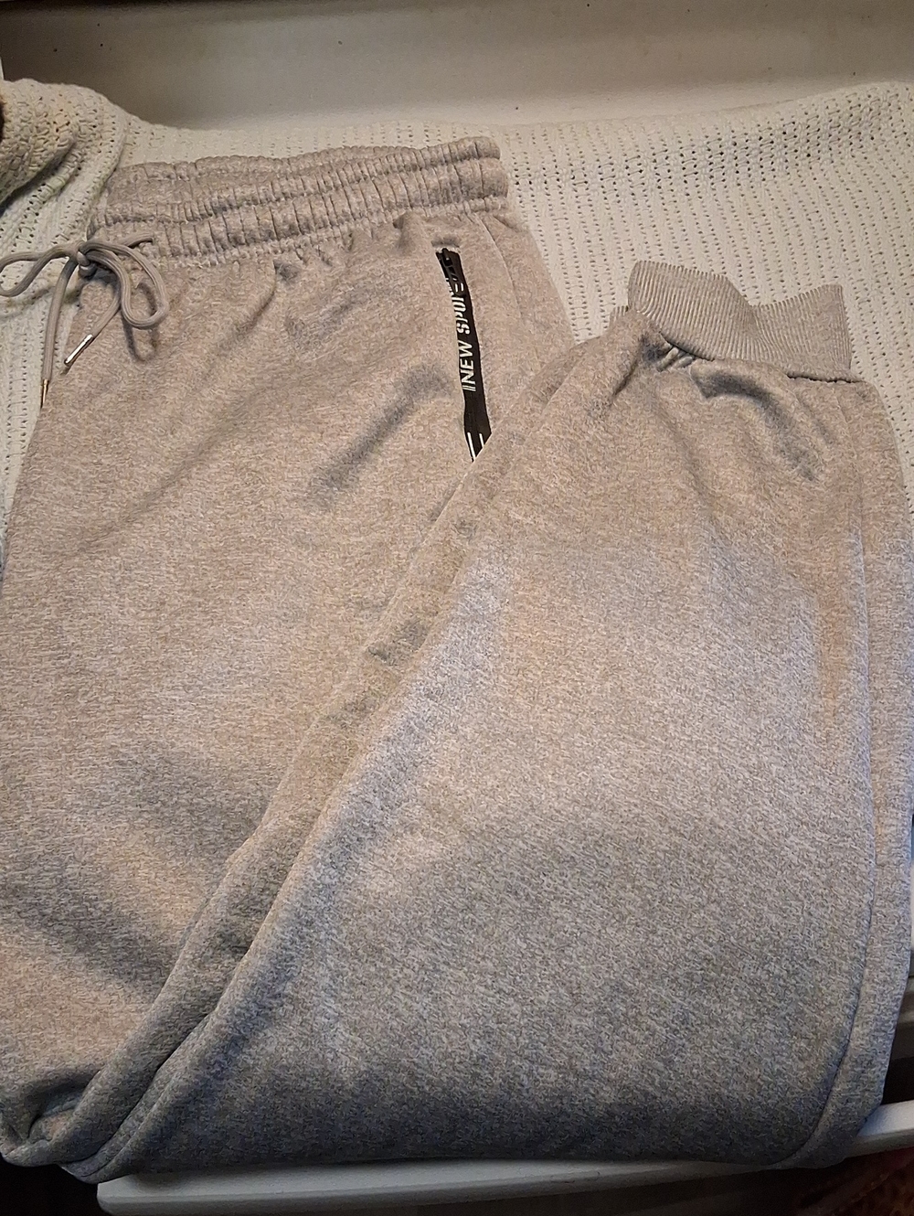 LINED Light Gray Jogger Sweatpants -Size Large